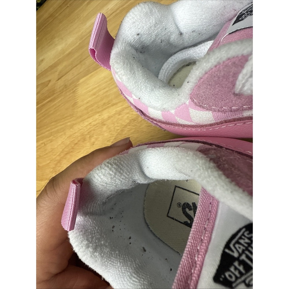 Vans Knu Skool Checkerboard Shoe Sneakers Prism Pink White Toddler Preschool 13 - Picture 8 of 10